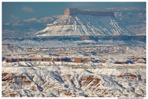 Factory Butte After Winter Storm, Caineville, Utah